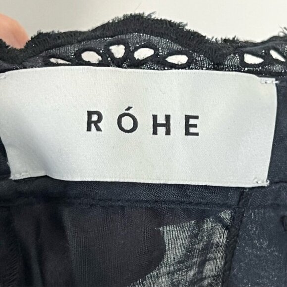 RÓHE Vonna Blouse In Black Size 36 US 4 eyelet embroidery and scalloped edges - Picture 11 of 16